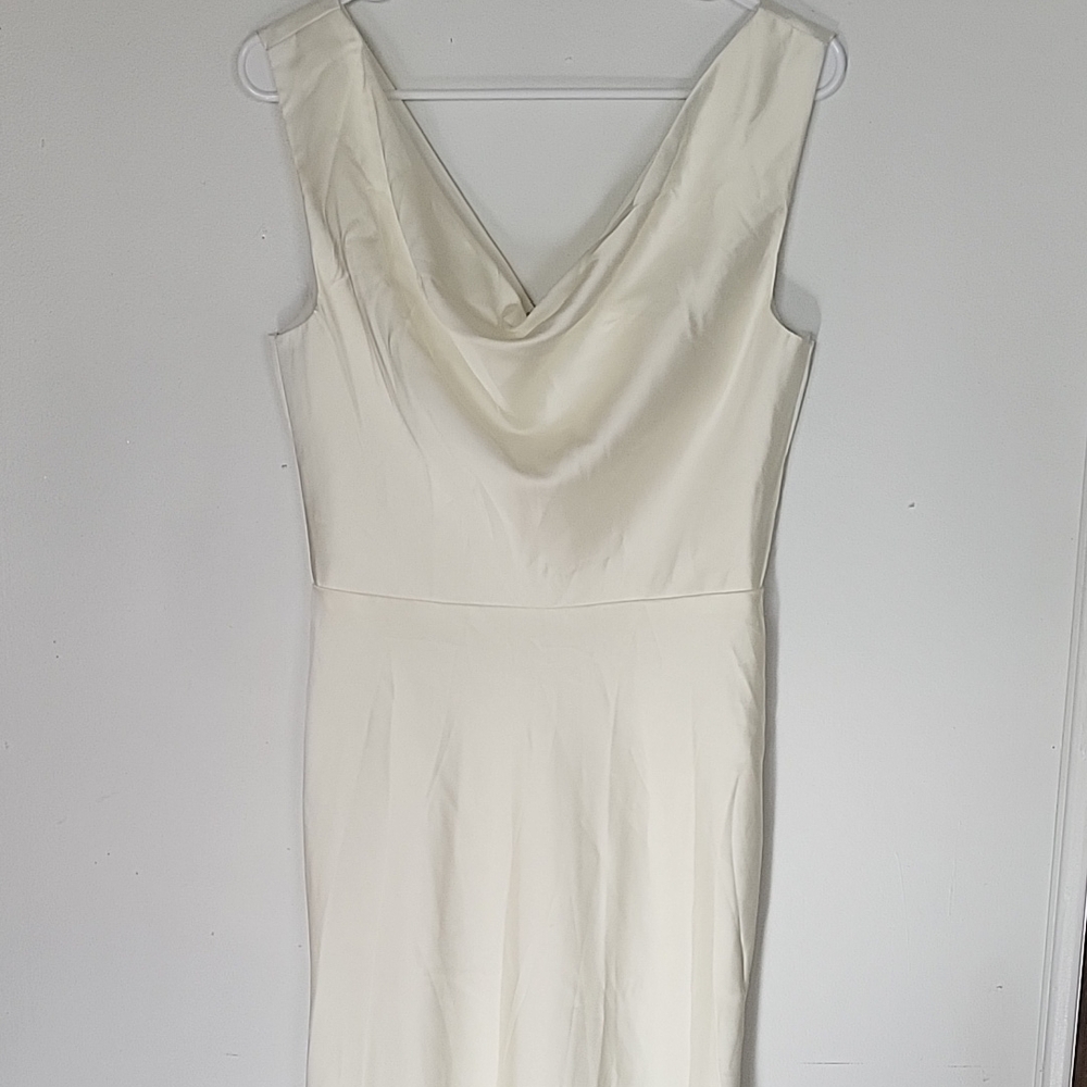 AW Bridal size 8 Ivory cowl neck dress